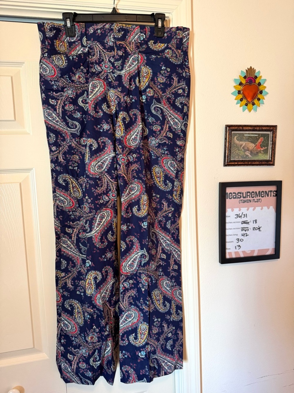 Vintage DOZI Collection IZOD Pants 36x31 Paisley Golf F.R. Tripler & Co NY Blue
